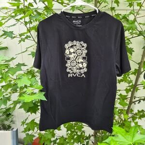 RVCA Loungewear Skull + Roses Graphic Tee Black - Sz M